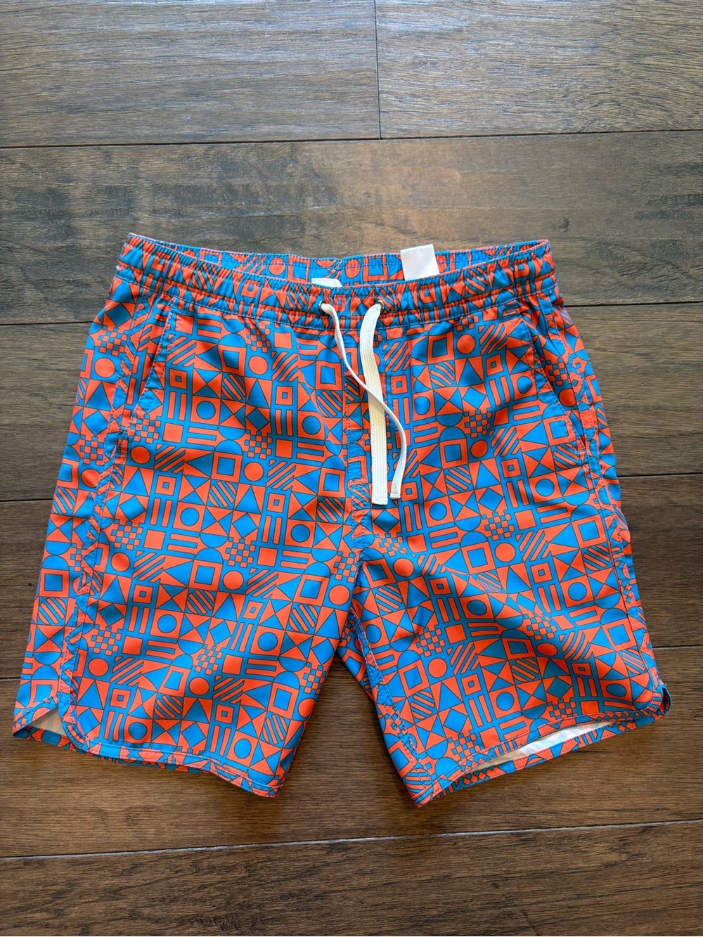 Boys Fair Harbor Bungalow Orange and Blue Nautical Flags Swimsuit Medium